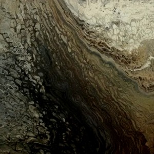 BROWN WATERFALL smalto su tela 40x40