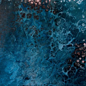 CROSSING THE BLUE tecnica smalto su tela 50x50