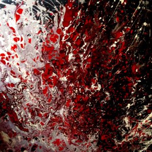 ERUPTION tecnica smalto su tela 50x50