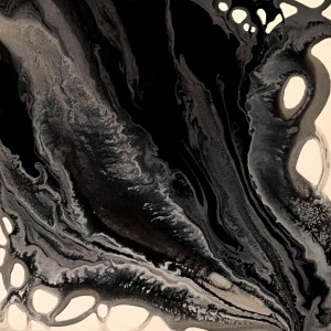 GREY SURF tecnica mista su tela 30x30