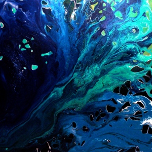 IN BLU tecnica mista su tela 100x100