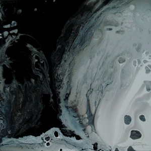 LUNAR-LANDSCAPE  tecnica mista su tela 40x40