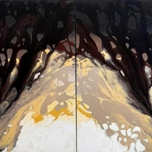 MY FOREST tecnica mista su tela 100x160 (dittico)