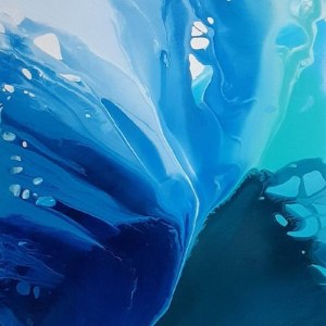 OLTRE IL BLU tecnica mista su tela 150x100