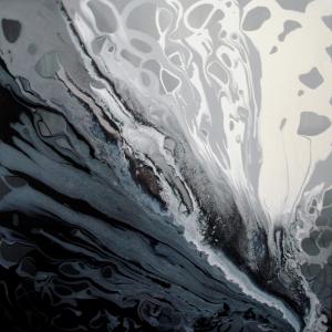 GREY SHADES tecnica mista su tela 100x100