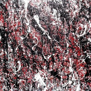 RED BLACK AND WHITE smalto su tela 70x100