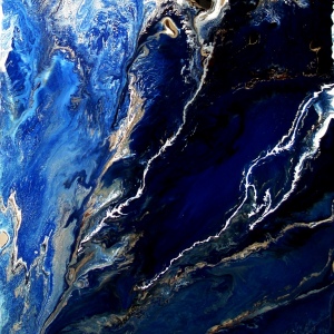 PROFONDO BLU tecnica mista su tela 50x40