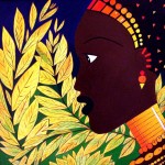 KARABA' ARANCIO olio su tela 50x50